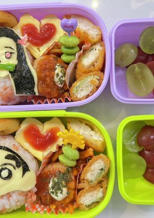 簡単キャラ弁　ねずこ　しんちゃん-レシピのメイン写真