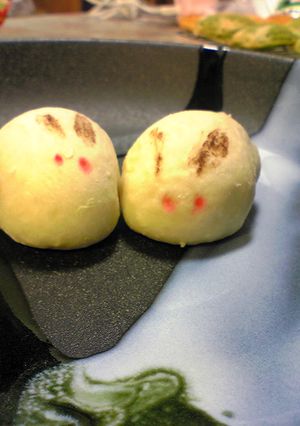 ＊ 冬＊の雪うさぎまんじゅう-レシピのメイン写真