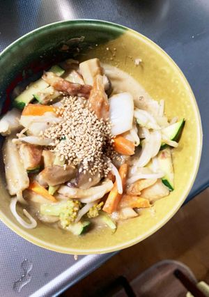 レンジ肉無チクワクラムチャウダー味野菜炒-レシピのメイン写真