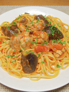 鶏肉と茄子のトマトソースパスタ-レシピのメイン写真