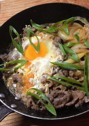 牛コマで酒のあてミニすき焼き〆のミニ牛丼-レシピのメイン写真