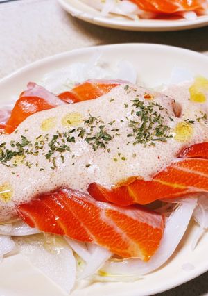 新玉とサーモンの明太マヨカルパッチョ風-レシピのメイン写真