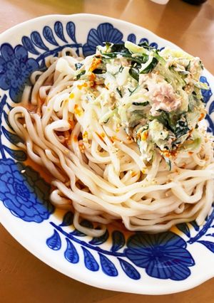 きゅうり消費！夏のさっぱりツナマヨうどん-レシピのメイン写真