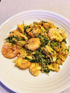 エビと豆苗と卵のマヨケチャ炒め-レシピのメイン写真