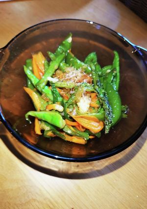 天かす①アスパラピーマン人参くったり煮-レシピのメイン写真