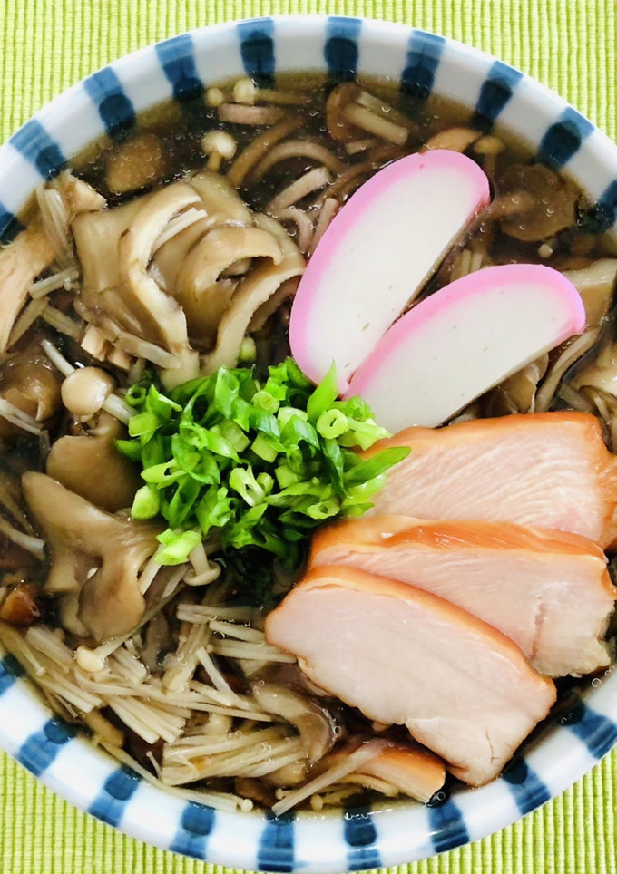 鴨南蛮風きのこそば-レシピのメイン写真