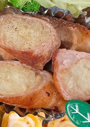 簡単お弁当に！ハッシュドポテトの肉巻き-レシピのメイン写真