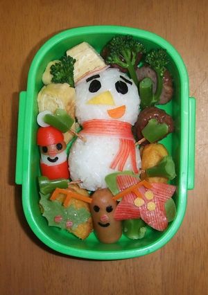 キャラ弁　雪だるまのクリスマス-レシピのメイン写真