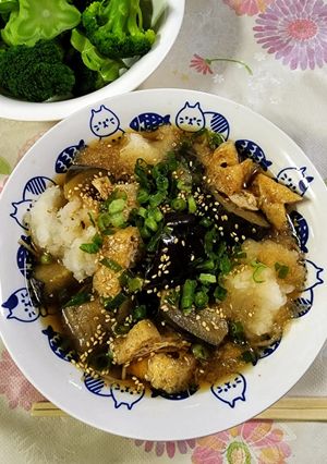 レンジでもOK！揚げなすおろし冷そば-レシピのメイン写真