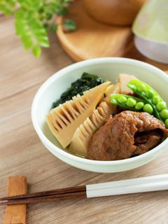 天ぷらとたけのこの煮物-レシピのメイン写真