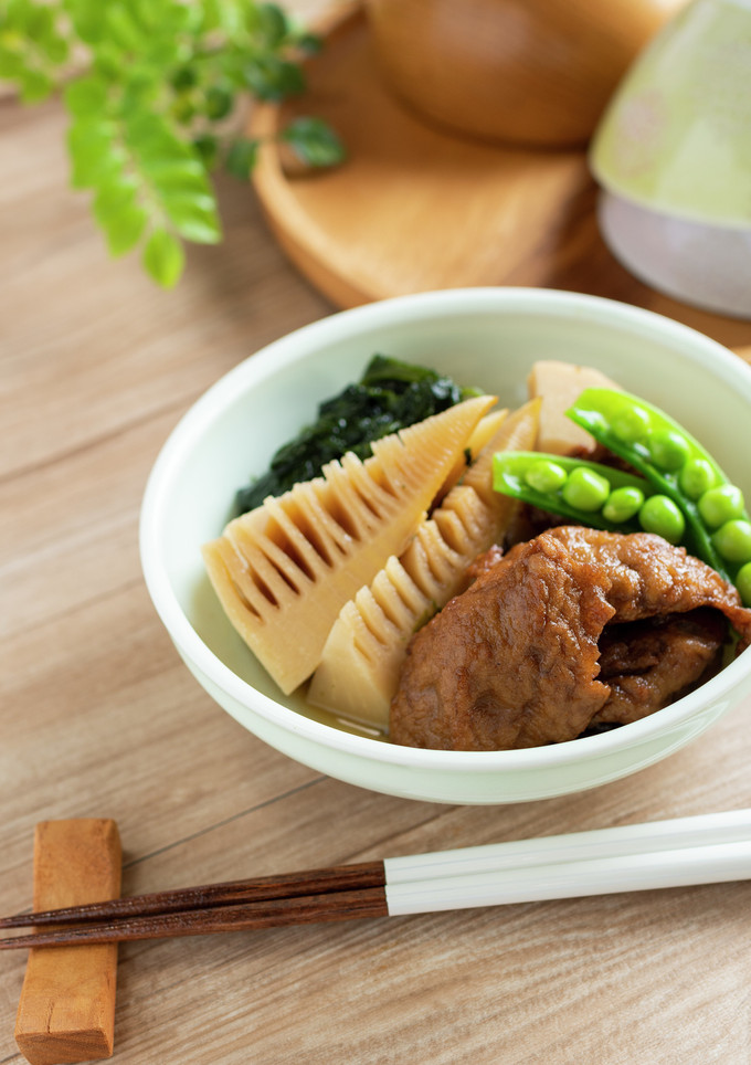 天ぷらとたけのこの煮物-レシピのメイン写真