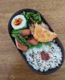 JK☆ウインナーとアスパラの炒め弁当♪