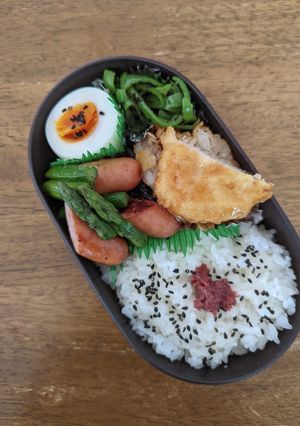 JK☆ウインナーとアスパラの炒め弁当♪-レシピのメイン写真