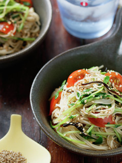 豆苗と塩昆布のそうめんサラダ-レシピのメイン写真