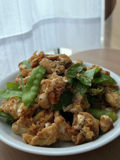 絹さやと豆腐のおかか炒め-レシピのメイン写真
