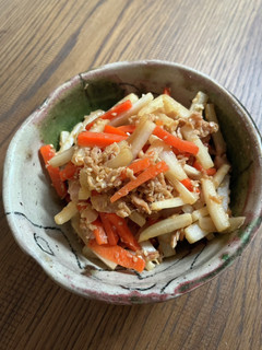大根の皮消費!ツナきんぴら 作り置きにも-レシピのメイン写真
