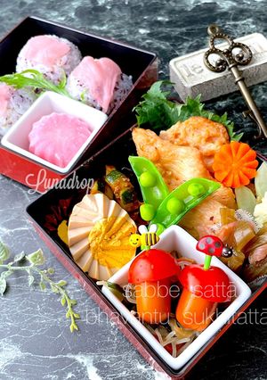令和四年5月30日　蜂蜜味噌チキン弁当-レシピのメイン写真