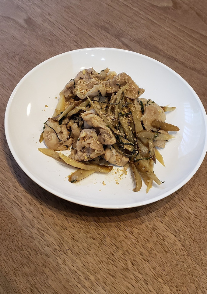 豚肉とごぼうの大葉味噌炒め-レシピのメイン写真