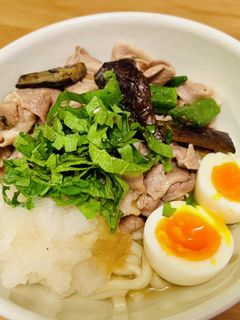 ナスが美味い!豚しゃぶおろしうどん-レシピのメイン写真