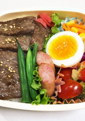 中学生のステーキ弁当-レシピのメイン写真