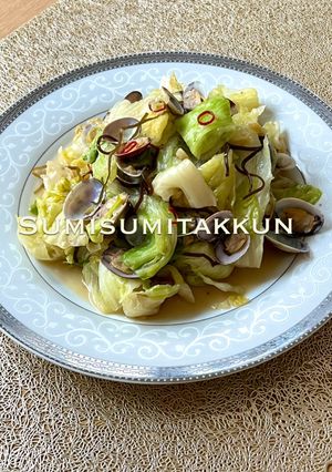 簡単アサリとレタスで塩昆布ペペロンチーノ-レシピのメイン写真