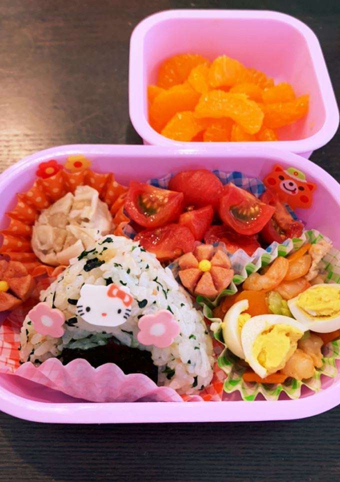 簡単中華風☆幼稚園用お弁当☆キティちゃん-レシピのメイン写真