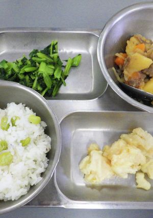 豆とじゃこのご飯　河内長野市学校給食-レシピのメイン写真
