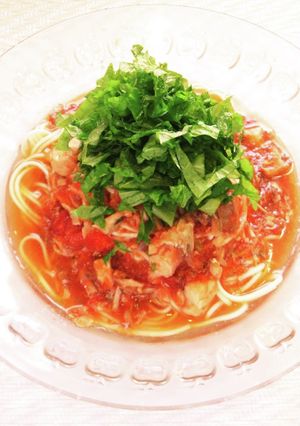 ☺簡単♪鯖の水煮缶入りトマトそうめん☺-レシピのメイン写真