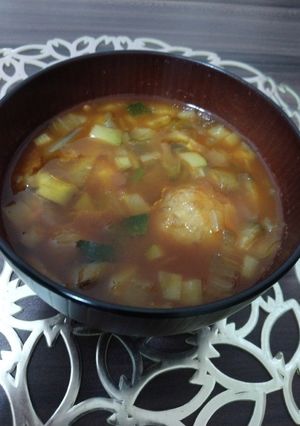 鶏団子と夏野菜のミネストローネ-レシピのメイン写真