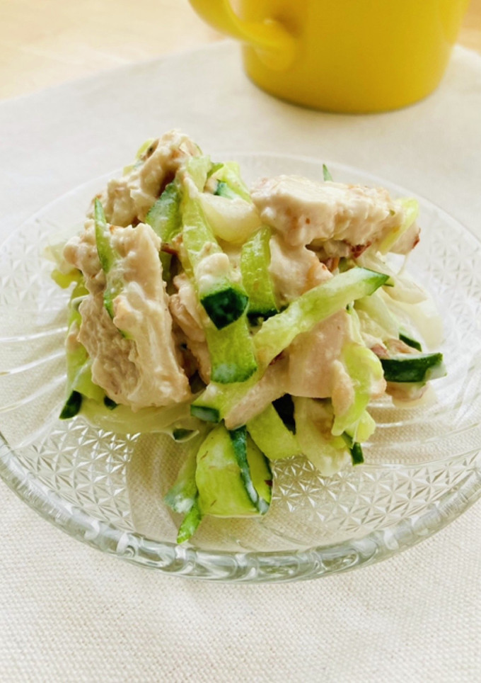 きゅうりとサラダチキンの梅マヨ和え-レシピのメイン写真