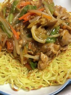 麻婆豆腐の素であんかけ焼きそば-レシピのメイン写真