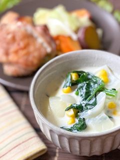 たっぷりほうれん草の和風クリームスープ-レシピのメイン写真