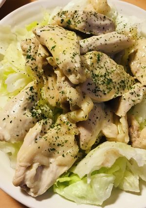 鶏肉のカラシマヨネーズ炒め＆レタスサラダ-レシピのメイン写真