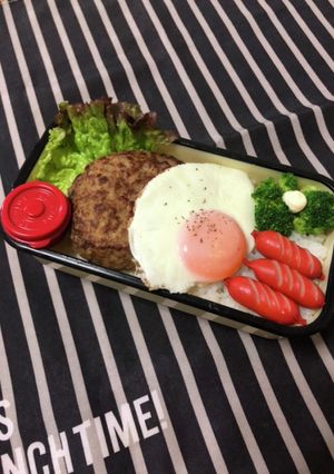男子高校生弁当6/1ロコモコ弁当-レシピのメイン写真