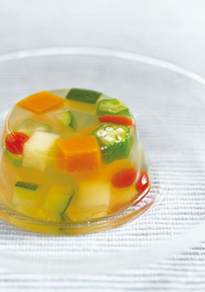 【夏】夏野菜スープの寒天よせ-レシピのメイン写真