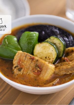 本格的!豚バラ肉と夏野菜のスープカレー-レシピのメイン写真