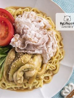 豚肉の冷しゃぶとたっぷりなすの冷やし中華-レシピのメイン写真