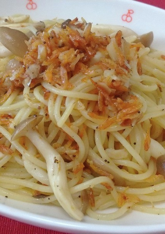 しめじと桜エビの白だし和風パスタ-レシピのメイン写真