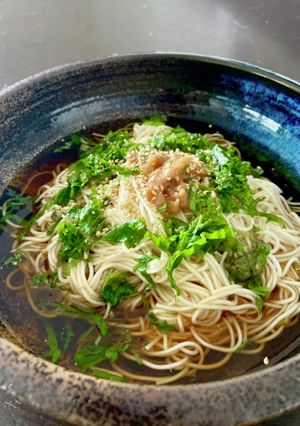 【簡単】梅しそぶっかけそうめん-レシピのメイン写真