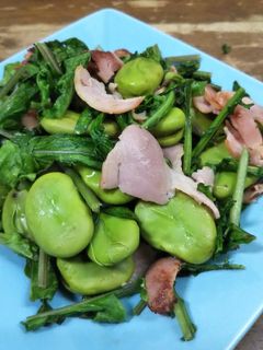 そら豆ルッコラの炒め物-レシピのメイン写真