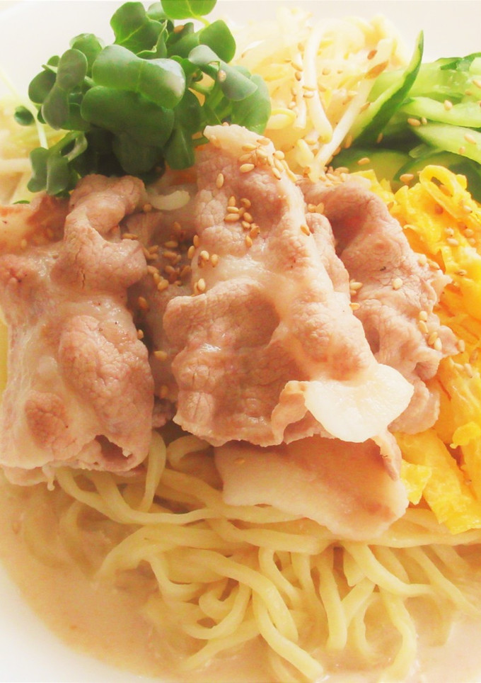 豚しゃぶときゅうりのごまだれ冷やし中華-レシピのメイン写真