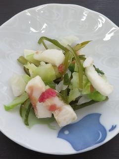 いかと茎わかめの梅ドレッシング和え-レシピのメイン写真