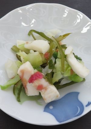 いかと茎わかめの梅ドレッシング和え-レシピのメイン写真