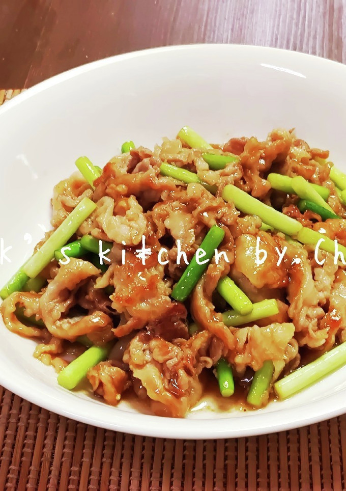 簡単☆ジューシー♪豚肉とにんにくの芽炒め-レシピのメイン写真