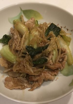 豚肉とチンゲン菜ともやしの炒め物-レシピのメイン写真