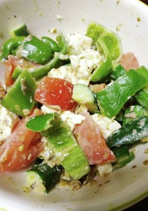 クリームチーズと生野菜の簡単和え物-レシピのメイン写真