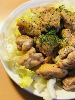 鶏肉の塩レモン炒め&レタスサラダ-レシピのメイン写真