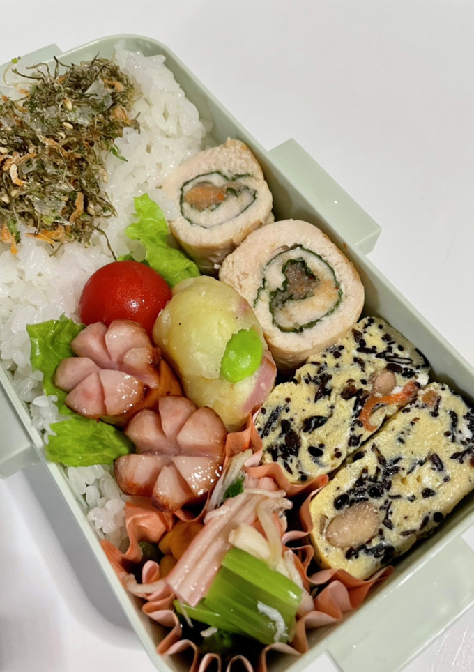 ささみ紫蘇巻きとひじき卵焼き弁当-レシピのメイン写真