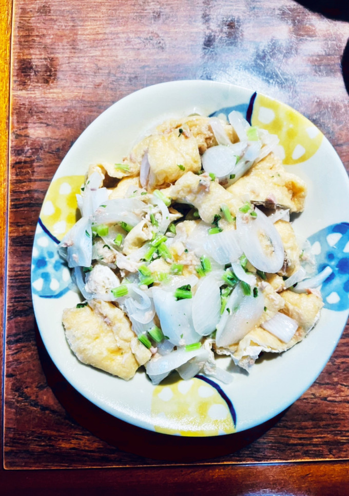 油揚げと玉ねぎ大根菜であっさりツナ炒め-レシピのメイン写真