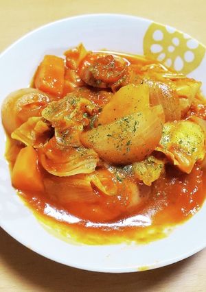 ゴロゴロ野菜とウインナーのトマト煮込み-レシピのメイン写真